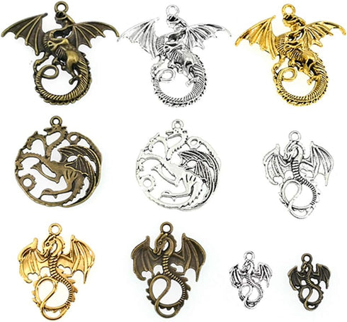 ALIMITOPIA Flying Dragon Charm Demon Fire Dragon Totem DIY Jewelry Making Charm Pendant for Handmade Necklace Bracelet Accessaries(20pcs)...