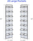 KEEPJOY Over The Door Shoe Organizer, Hanging Shoe Organizer with 4 Hooks, Shoe Holder with 14 Mesh Pockets Closet Door Shoe Storage Bag (White-2P...
