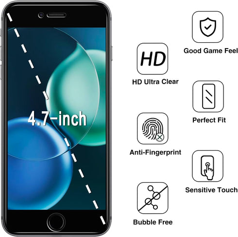 HPTech (2 Pack) Privacy Screen Protector Designed for iPhone SE 3, SE 2022, iPhone SE 2, SE 2020 4.7-inch Anti-Spy Tempered Glass, Anti Scratch, B...