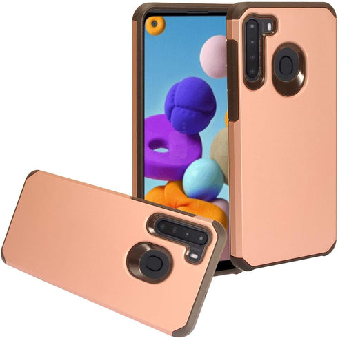 for Samsung Galaxy A21 (SM-A215) - Rubberized Phone Case - AH2 Rosegold...