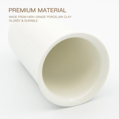 Reusable Double Wall Insulated White Ceramic Travel Coffee Cup with Lid & Sleeve, 12 fl.oz, I Am Not a Paper Cup...