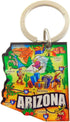 State of Arizona Key Chain Acrylic Souvenir Keychain Retro Style Map Gift 2 Inch...