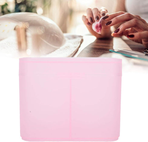 Dioche 2 Grids Nail Storage Box Nail Polish Remover Pad Storage Container Cosmetic Storage Box Organizer Holder Cotton Film Box for Nail Tools, Co...