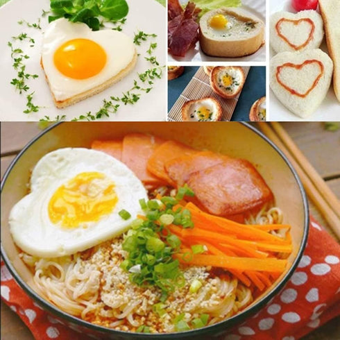 Fried Egg Mold Ring Set of 10 - Stainless Steel Non-Stick Egg Shaper Ring...