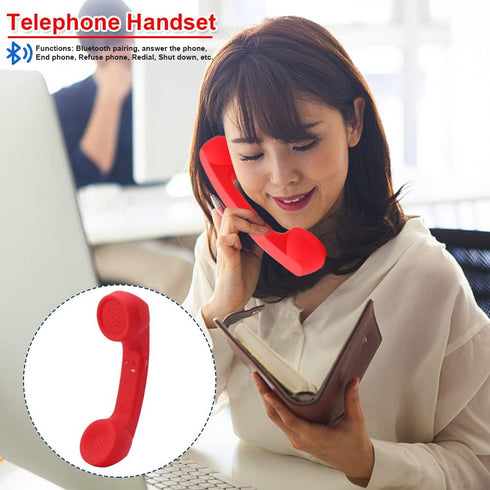 Cordless Telephone Handset, Retro Wireless Mobile Phone Telephone Handset Receivers Headphones Radiation Proof Stereo Convenient Call Cell Phone(R...