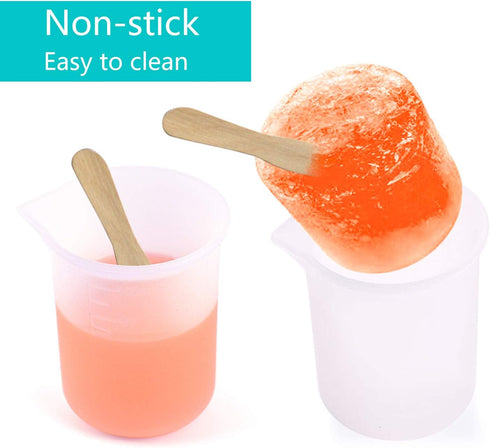 Coopay 12 Pieces 100 ml Silicone Measuring Cup DIY Resin Glue Tools Beaker for Making Handmade Craft Nonstick Silicone Mixing Cups...