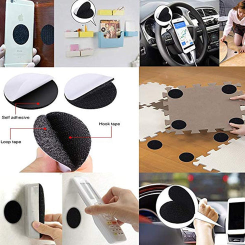 BRAVESHINE Adhesive Tape - 16PCS Hook and Loop Fasteners - Double Sided Adhesive note pads - Heavy-Weight Rug Carpet Gripper Mounting Tape for Wal...