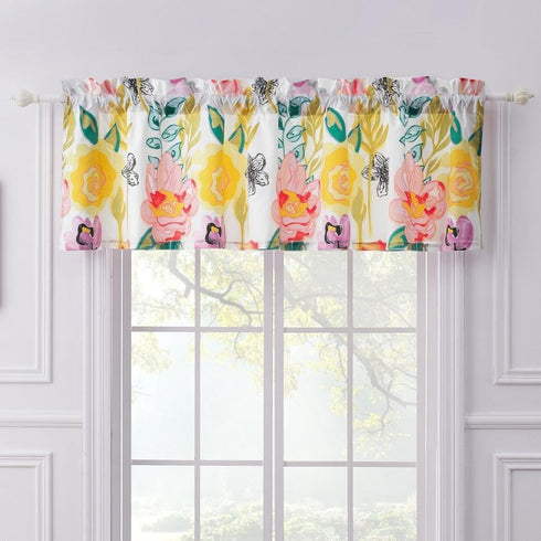 Greenland Home Watercolor Dream Window Valance, White 84 x 19...