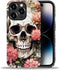 Compatible with iPhone 14 Pro Case, Skull Red Flowers Pattern Print Phone Case Durable Fashion Funny Liquid Silicone Case Soft Anti-Scratch Shockp...