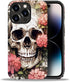 Compatible with iPhone 14 Pro Case, Skull Red Flowers Pattern Print Phone Case Durable Fashion Funny Liquid Silicone Case Soft Anti-Scratch Shockp...