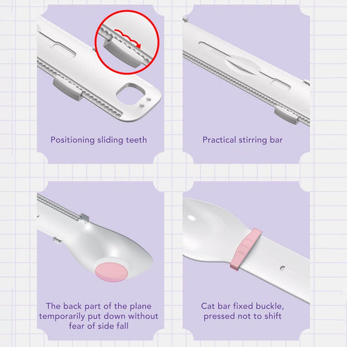 Sliding Cat Strip Squeeze Spoon, Multifunctional Cat Treat Feeding Spoon Pet Spoons Cat Feeder, Cat Wet Treats Dispense Spoon for Lickable Wet Cat...