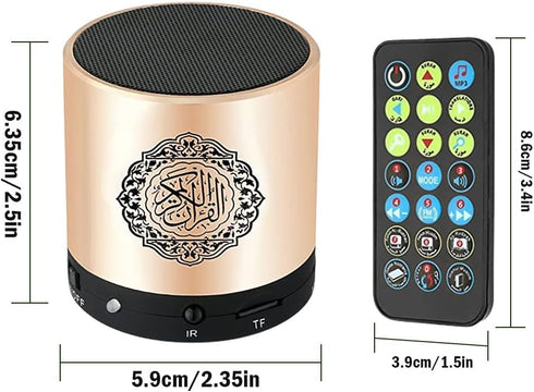 Portable Digital Quran Speaker with Remote Control over18 Reciters and 15Translations Available Quality Qur'an Speaker Arabic English French, Urdu...