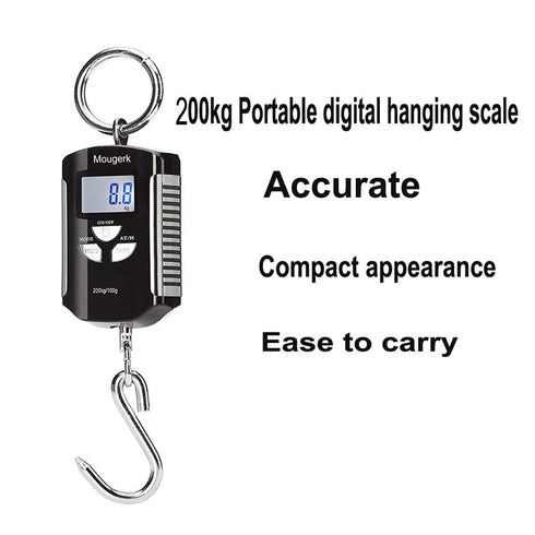 Digital Hanging Scale Portable Heavy Duty Crane Scale 400lb 200kg 2 AAA Batteries(Not Included)...
