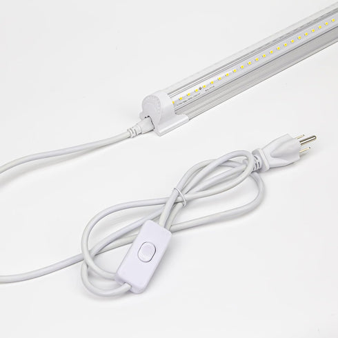 3 Pack 5FT T5 T8 LED Tube Power Extension Cable with On/Off Switch, LED T5/T8 Light Tube Integrated LED Light Fixture Extension Cable Wire, White...
