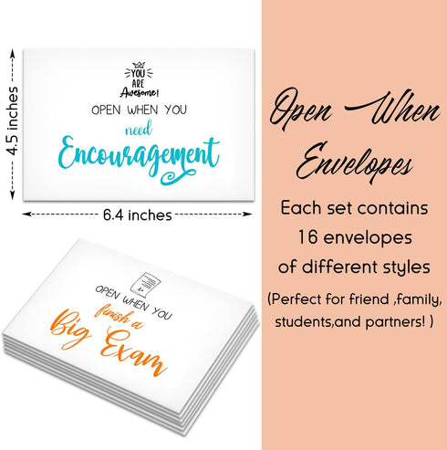 Colorful Open When Envelopes for University College Student, Leaving Home Daughter Son Gifts, Boyfriend or Girlfriend College Care Package, Long D...