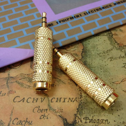 2 Pack Audio Adapter 1/8'' M to 1/4'' F Stereo Audio Jack Adapter?3.5mm to 6.35mm Stereo Headphone Connector for Speaker Headphone Aux Cable Guita...