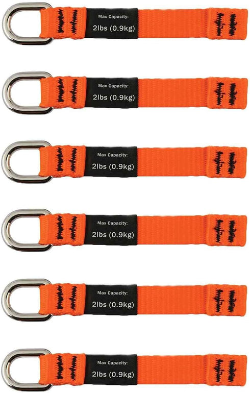 Ergodyne Squids 3700 Web Tool Tail Attachments, 6-Pack, 2 Pounds, Medium Length|4.5,Orange...