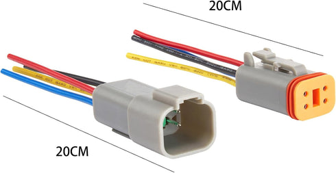 4 Pin Electrical Connector Waterproof Connector,Male and Female Way 16 AWG Wire Suitable for car Truck, Boat and Other Wire Connection (5 Pack) Gr...