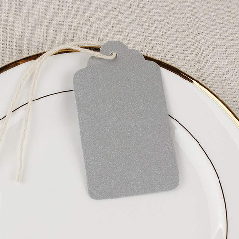 Gift Tags, 100pcs Silver Paper Tags with String...