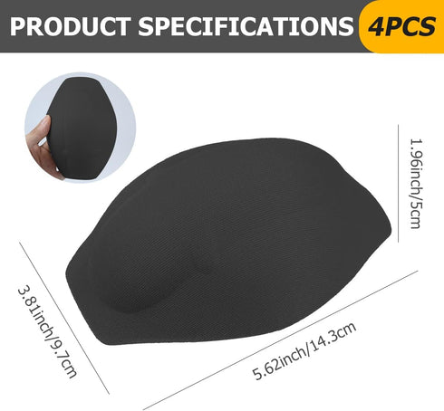 3D Men Enlarge Front Pad, 4 PCS Thickened Sponge Cushion Swim Trunks Cup Crotch Pad - Protection Sponge Enhancement Cup Pouch Pad(Black)...