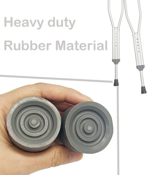 Crutch Tips, Replacement Medical Drive Cane Tips, 7/8 Inch, Gray, 2 Pcs...