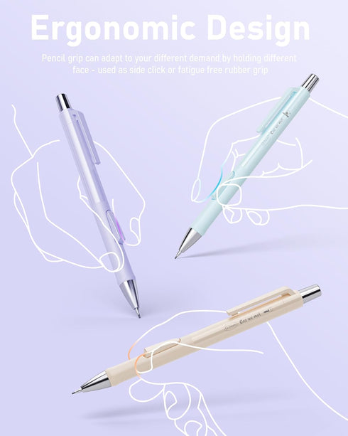 Nicpro 8PCS Pastel Mechanical Pencil 0.5 & 0.7 mm, Cute Fast Click Mechanical Pencils Set with 8 Tubes HB Lead Refills, Erasers for Drafting, Scho...