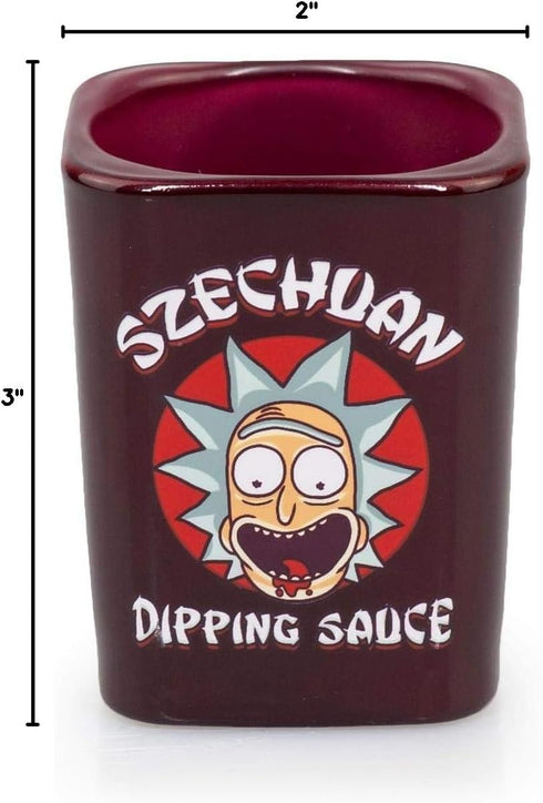 Rick and Morty Szechuan Dipping Sauce Shot Glass - Novelty Collectible Drinking Glasses - Perfect for Birthdays, Holidays, House Warming Parties...