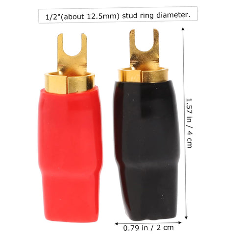 2 Pairs Speaker Wire Connector Spade Terminal Speaker Terminal Copper Spade Wire Connectors Automotive 0ga Terminal Electrical Wire Connectors Spe...