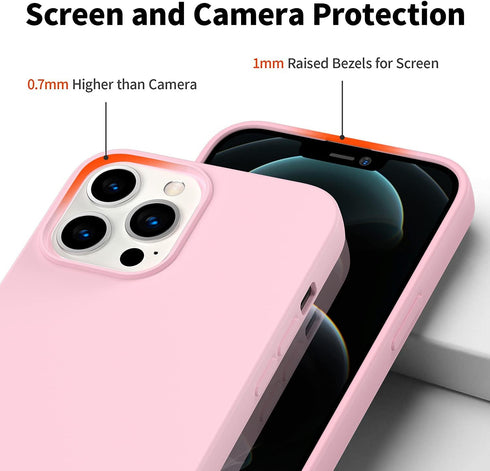 Designed for iPhone 13 Pro Max Case, Silicone Ultra Slim Shockproof Phone Case with Soft Anti-Scratch Microfiber Lining, [Enhanced Camera Protecti...