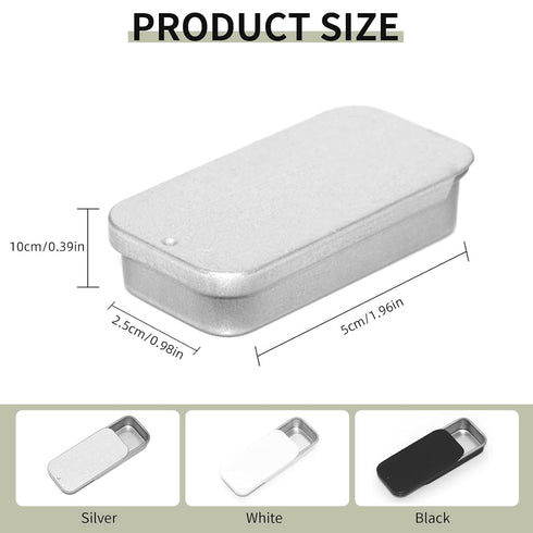 Lip Balm Tins Slide Top Tin Containers for Lip Balm Crafts Storage Kit - 0.25oz 3 Pack (BLACK)...