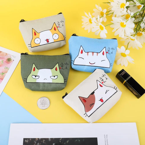 iSuperb Pack of 4 Canvas Coin Purse Change Cash Bag Zipper Small Purse Wallets...