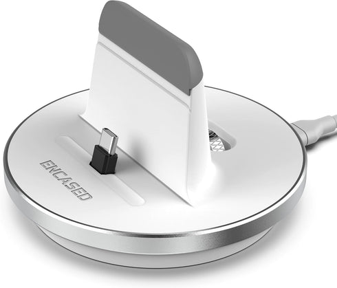 Encased USB C Non-Wireless Charging Stand for iPhone 15/15 Pro Max - Fast Charging Wired Desktop Charger, Type-C Connector (White)...
