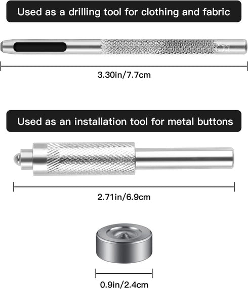 400Pieces (100 Sets) Leather Snap Fastener Kit Tool 5/8inches (15mm) Snap Button kit Snaps for Leather Anti-Rust Fasteners for Bag, Jeans, Clothes...