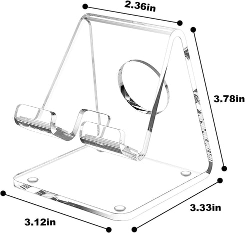 Acrylic Cell Phone Stand, Clear Phone Stand for Desk, Portable Phone Holder, Phone Dock, Office Desk Accessories, Compatible with 4-8'' Smartphone...