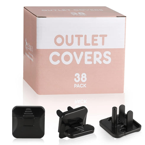 Outlet Covers Babepai 38-Pack Black Child Proof Electrical Protector Safety Improved Baby Safety Plug Covers...