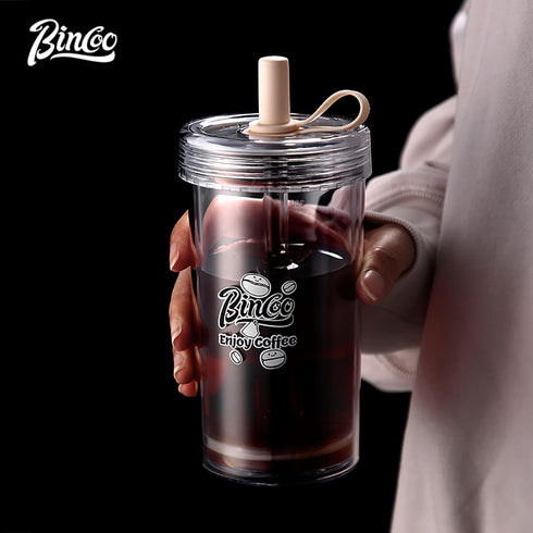 Portable Travel Coffee Press (16oz) - Double Wall with lids and Straws -Single Serve French Press for Travel, Home, Office, & More -No Leak Coffee...