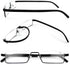 2 Pack Half Frame Reading Glasses for Men and Women Lightweight Computer Readers with Portable Case 1.75...