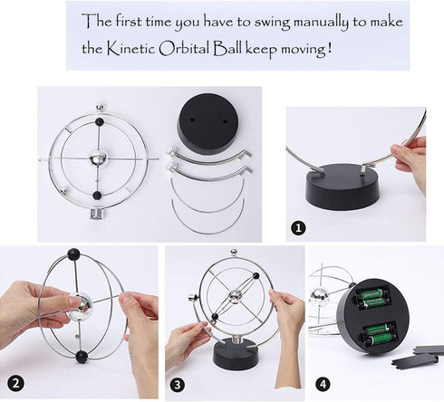 ThinkTop Kinetic Art Asteroid, Educational Physics Mechanics Science Toy Kinetic Art Milky Way Orbital Electronic Perpetual Motion Desk Home Decor...