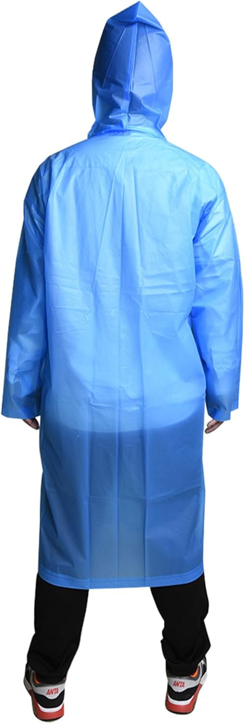 Portable Drawstring Raincoat Rain Poncho with Hoods and Sleeves (Blue)...