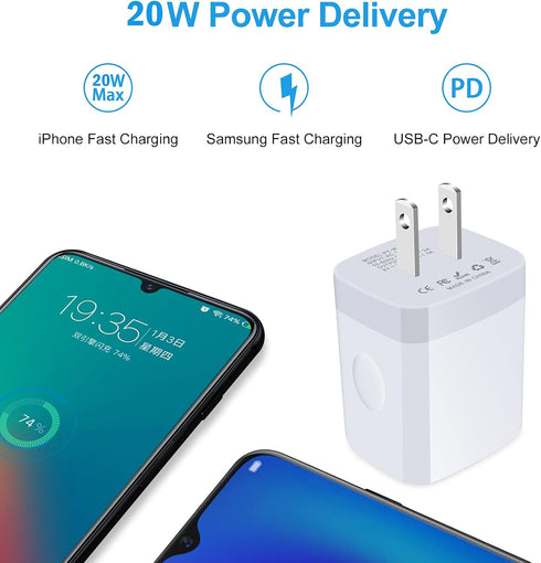 20W Super Fast Charger Type C Wall Plug Adapter Quick Charging Block Compatible Samsung Galaxy A15 5G A35/A55/A14/S24 Ultra/S23 FE/S21 FE/A54/A13/...