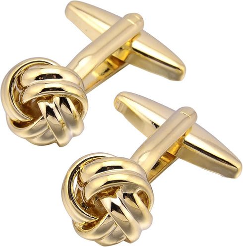 Lady Men's Cuff Links for French Gold Knot Tuxedo Shirt Stainless Brass Metal Shirt Buttons Cufflinks Anniversary In Gift Box...
