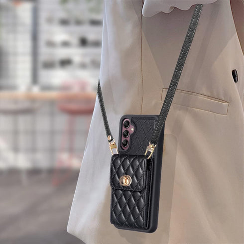 Asuwish Phone Case for Samsung Galaxy A14/M14 5G Wallet Cover with Credit Card Holder Slot Shoulder Crossbody Strap Long Lanyard Leather Cell Purs...