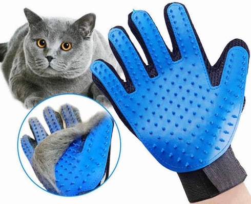 Silicone Dog Grooming Gloves Five Finger Pet Hair Brush for Deshedding, Brushing, Cleaning Pets Removes Excess Fur, Dirt, Dander Guante para peina...