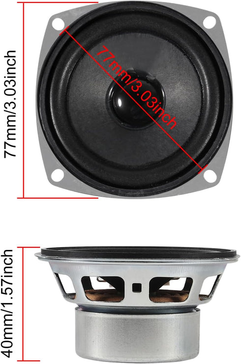 4PACK 8Ohm 10W Full Range Audio Speaker Stereo Woofer Loudspeaker for Arduino Replacement and DIY Boom Box Satellites Speaker......