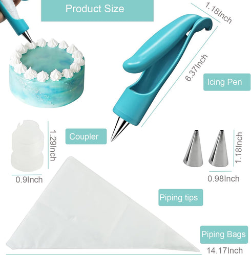 Pastry Icing Piping Bag Nozzle Tips Fondant Cake Sugar Craft Decor Pen Set...
