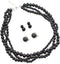 Pearl Layered Choker Necklace Set 3 Layer Bead Necklaces Non Pierced Clip On Earrings (Black)...