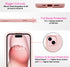 Coolwee Full Body Protective Hybrid 3 in 1 Rugged for iPhone 15 Coral Pink Case - 6.1 inch, Heavy Duty Shockproof for Women with Camera & Screen P...