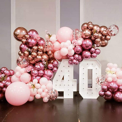 100pcs Metallic Rose Gold Latex Balloons Various Sizes Chrome Balloon 18/12/10/5 inch Helium Balloon Perfect for Birthday Valentines Baby Shower B...