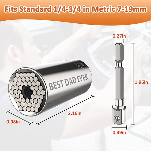Stocking Stuffers for Men Dad Gifts, Universal Socket Sets Tool Birthday Christmas Gifts BEST DAD EVER for Boyfriend Son Husband Dad Grandpa Cool ...