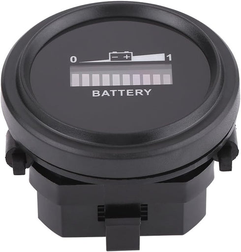 Qiilu LED Battery Indicator Meter, 12V 24V 36V 48V 72V LED Digital Battery Indicator Meter Gauge Status Monitor Compact Tester for Carts Forklift ...